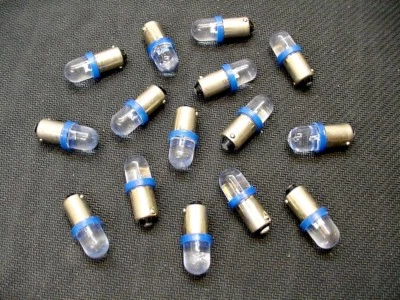 15 蓝色 LED 仪表盘仪表板圆顶灯泡 BA9S 57 1895 AMC GMC — 第 1/4 张图片