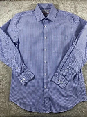 Camisa de vestir Croft & Barrow para hombre con botones, azul blanco púrpura 15,5 34-35 #51 Foto 1 de 4