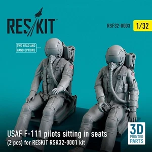 RSF32-0003 1:32 USAF F-111 pilots sitting in seats (2pcs) for RESKIT RSK32-0002 - Picture 1 of 4