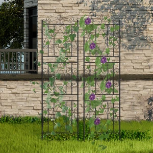 2 Panels 72in Tall Outdoor Garden Metal Trellis Climbing Plant Support Frame - Picture 1 of 12