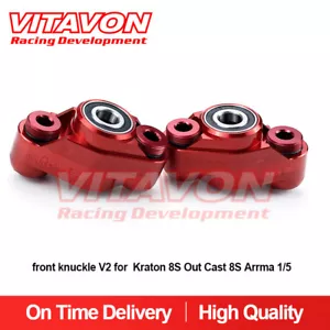 Vitavon Kraton 8S OutCast 8S CNC aluminum7075 front knuckle V2 for Arrma 1/5 red - Picture 1 of 4