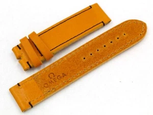 New Watch Strap OMEGA Mustard Real Leather 19mm-20mm Workshops Accessories - Picture 1 of 5