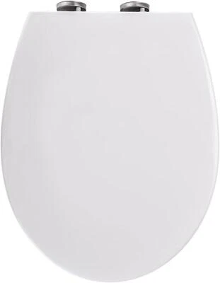 Soft Close Toilet Seat White Bathroom Oval Shape WC Heavy Duty Seats Anti Slam