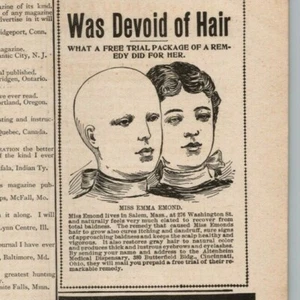 1890s-1910s Print Ad Devoid of Hair Altenheim Medical Dispensary Quack Ohio - Picture 1 of 2