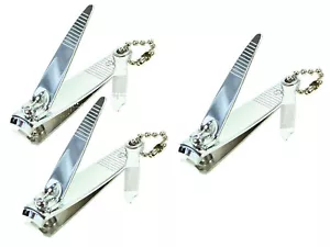 3x Fußnagelknipser 5,5cm, verchromt inklusive Feile 3cm Nagelzwicker Profi - Bild 1 von 2