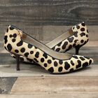 Tory Burch Women's Elizabeth Calf Hair Pump Shoes Leopard Print/Coconut Size 5 1
