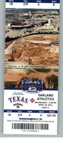 Oakland Athletics vs Texas Rangers 4/30/2014 Full Ticket  - Picture 1 of 2