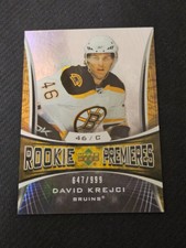 2007-08 UPPER DECK TRILOGY DAVID KREJCI  #128 #ed 647/999 ROOKIE RAINBOW