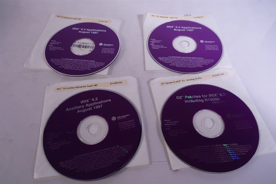 SGI Silicon Graphics IRIX 6.2 6.3 6.4 Applications CD's + O2 Patches  - Image 1 of 1