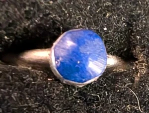 Vintage Navajo Woman's Toe Ring/Child Sterling Silver Lapis Lazuli Stone Sz0.5 - Picture 1 of 5