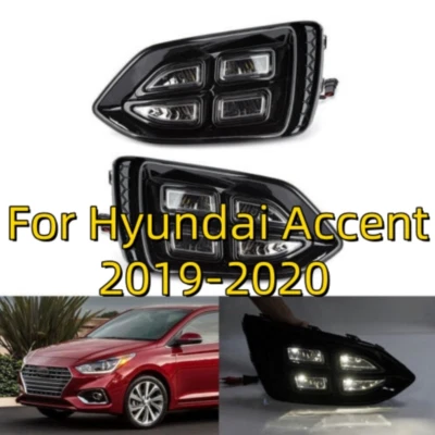 Lámpara antiniebla LED modificada para parachoques delantero 2 piezas para Hyundai Accent 2019-2020 Foto 1 de 4