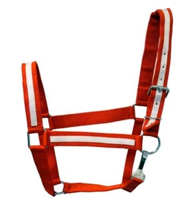 HNP Depot Fancy White Striped Nylon Adjustable Draft Horse 5 colors Halter Sale! - Picture 1 of 7