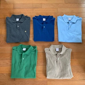 Brooks Brothers Lot of 5 Performance Polo 100% Cotton Grey Green Blue Mens M - Picture 1 of 16