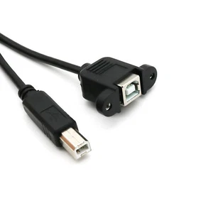 1x USB 2.0 B Male To B Female Socket Panel Mount Printer Extension Cable 1M/3FT - Picture 1 of 6