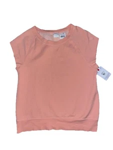 Women’s Size Medium Orange Short Sleeve Fleece Champion Sweatshirt - Picture 1 of 9