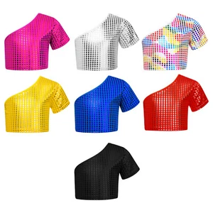 Kids Girls Vest Performance Top Dancewear T-shirt Dance Shirts Crop Top Sports - Picture 1 of 57