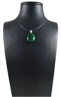 Ciondolo in Malachite e Argento 925 Made In Italy - Immagine 1 di 4