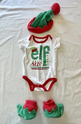 Conjunto Talla Elfo con Zapatos y Sombrero 9 Meses Bebé Niño Bebé Niña Vacaciones de Navidad Foto 1 de 4