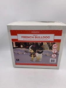 Delightful Holiday Products Pre-Lit FRENCH BULLDOG 20" Tall 3D Metal Wire - Picture 1 of 8