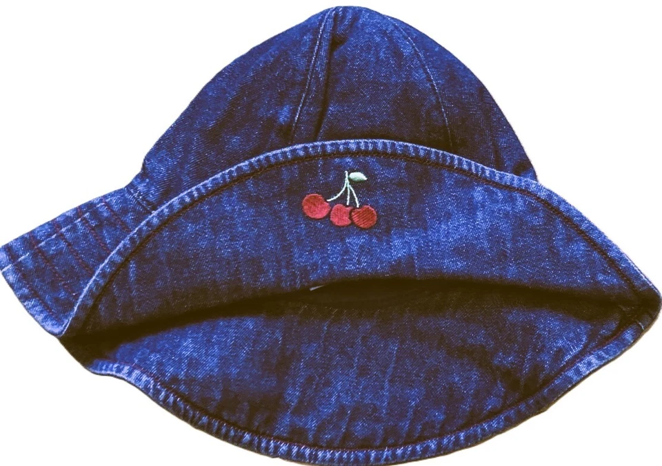 New Vintage 2001 Denim Gymboree Cherries Hat Size 3-6 mo NWT - Image 1 of 1