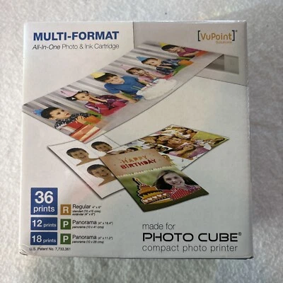 VuPoint Solutions ACS-IP-P20-VP-BX2 Color Cartridge for Photo Cube 36prints New - Image 1 of 4