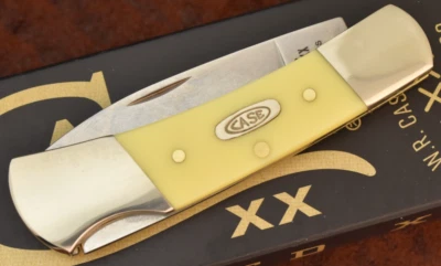 CUCHILLO CASE XX EE. UU. AMARILLO LISO DELRIN PREMIUM PEQUEÑO BLOQUEO 2025 31225L SS Foto 1 de 4