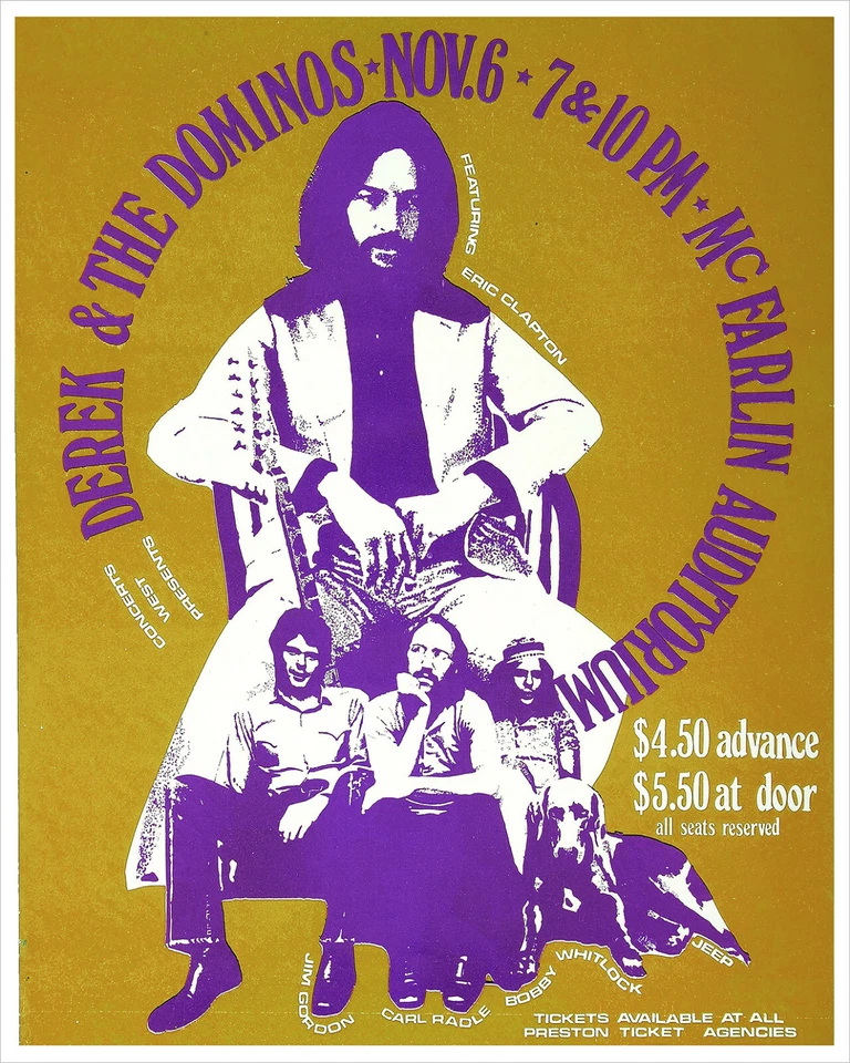 Derek and the Dominos 1970 concert poster print - Image 1 of 1