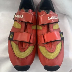 Shimano 98A SPD Cycling Road Bike Circuit Shoes Red Eur 44 Size US 10 sh-m080r. - Picture 1 of 6
