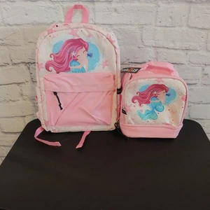 Rucksack Meerjungfrau Rosa mit Brotdose Neu - Bild 1 von 7
