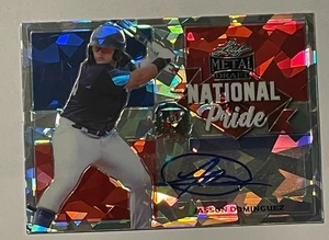 Jasson Dominguez Auto 2021 Leaf Metal Draft NATIONAL PRIDE - Picture 1 of 3