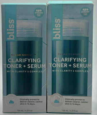 2PK Bliss Toner Clarifying + Serum W Clarity Complex ~ 4,3 fl oz cada ~ NOVO - Imagem 1 de 2