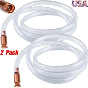 2Pack 5FTx0.6in Siphon Hose Pump Self Priming Jiggler Shaker Transfer Fuel Water - Picture 1 of 12