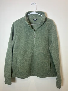 Eddie Bauer Fleecejacke Damen groß Polyester grün 1/2 Reißverschluss - gebraucht - Bild 1 von 8