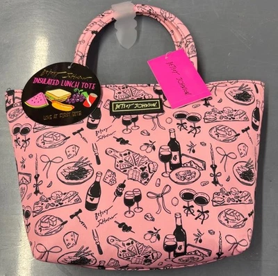 NWT Betsey Johnson Lunch Tote Insulated Bag Berries Strawberry Print - Image 1 of 4