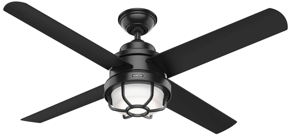 54" Hunter Searow Black WeatherMax Wet Rated LED Fan with Wall Control - Image 1 of 1