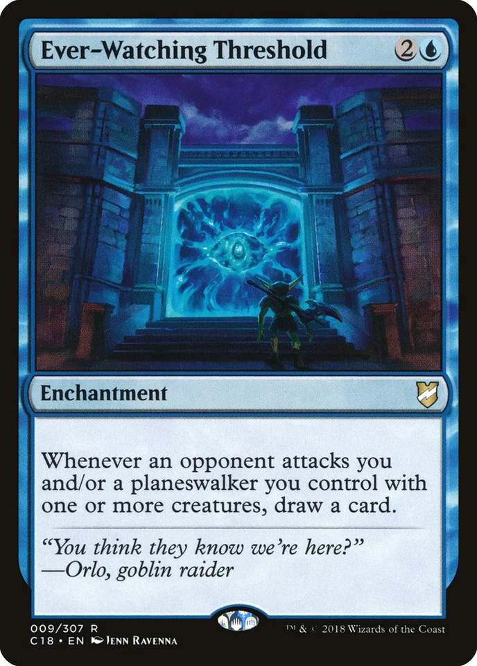 Ever-Watching Threshold Commander 2018 HEAVILY PLD Blue Rare MAGIC CARD ABUGames - Image 1 of 1