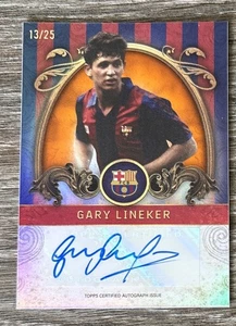 Topps FC Barcelona Team Set 2023-2024 Gary Lineker Legend Vintage Auto /25 - Picture 1 of 3