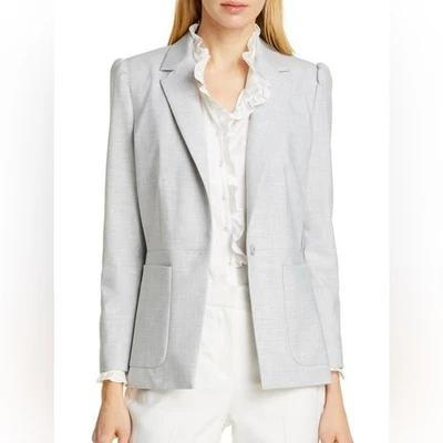 Rebecca Taylor Tailored Light Gray Clean Suiting Blazer Size 6 - Image 1 of 4