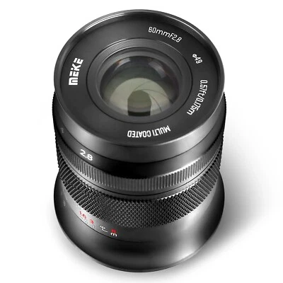 Meike 60mm F2.8 APS-C Manual Focus Macro Lens For Canon Nikon Sony E Fuji M4/3 - Image 1 of 4
