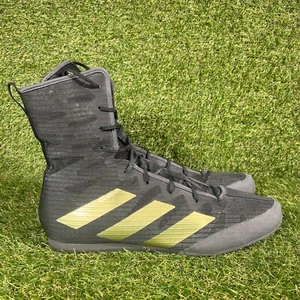 Adidas Hombres Talla UK 12 Box Hog 4 Botas de Boxeo Negro Dorado Con Cordones al Tobillo - Imagen 1 de 8