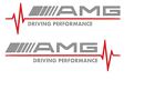 2x AMG Driving performance aufkleber AMGdriving performance sticker Grau-Rot.,