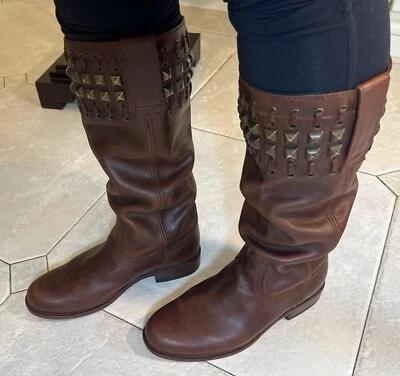 Botas de cuero SENDRA GOODYEAR RIBETEADAS marrón AMPLIAS BECERRO con tachuelas de bronce 7M/8 ESPAÑA Foto 1 de 4