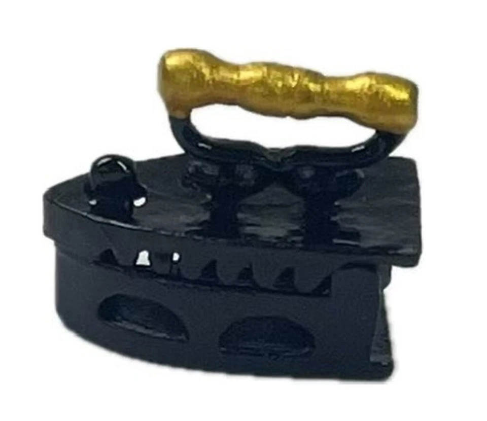 Bambole Casa Antico Ottone Apertura Piatto Ferro Miniatura Cucina Accessorio - Immagine 1 di 1