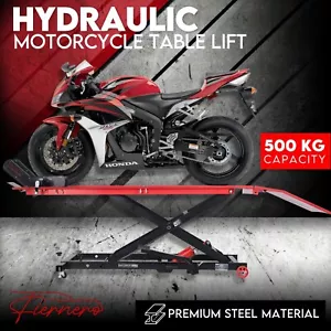 Hydraulic Motorcycle Lift Motorbike Stand Bike Jack Hoist Lift Table 500KG +S - Picture 1 of 12
