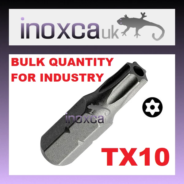 TX10 T10 TORX PIN BIT LARGE QTY 1/4" HEX DRIVE HOLE FOR PIN CR-V 25mm Long - Image 1 of 1