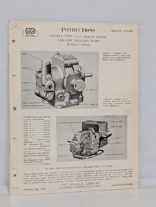 Oilgear Type A-3 Radial Piston Variable Delivery Pump Manual | Bulletin 94703B - Picture 1 of 7
