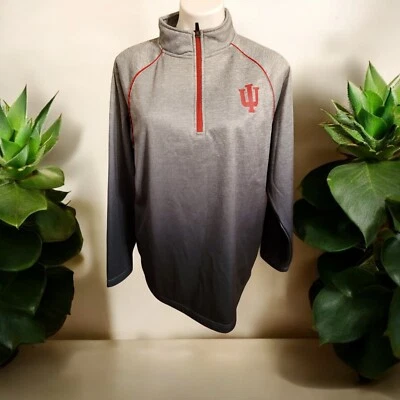 Colosseum Indiana Hoosiers Shirt Men Large Gray 1/4 Zip Pullover  NCAA - Image 1 of 4