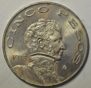Mexico 5 Pesos 1973 Mo Mexico City Mint UNC KM#472 mw26701 - Picture 1 of 2