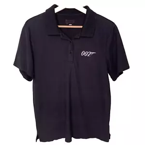 James Bond 007 polo shirt womens large black chest logo short sleeve - Picture 1 of 7