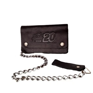 Vintage 2000 Tony Stewart #20 Nascar Black Cowhide Wallet With Chain Belt Loop - Picture 1 of 9